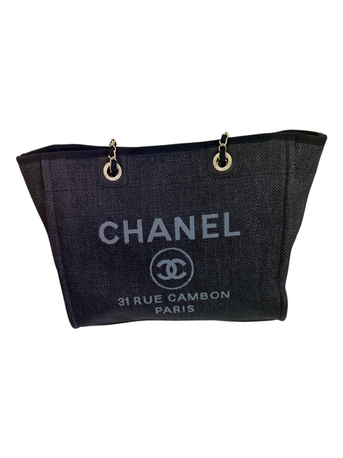 Chanel Black & Grey Deauville Tote Bag