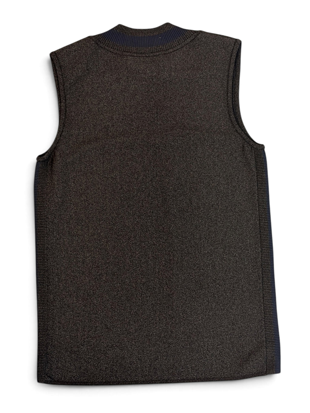 Chanel Grey Sleeveless Rib Knit Top Size 10