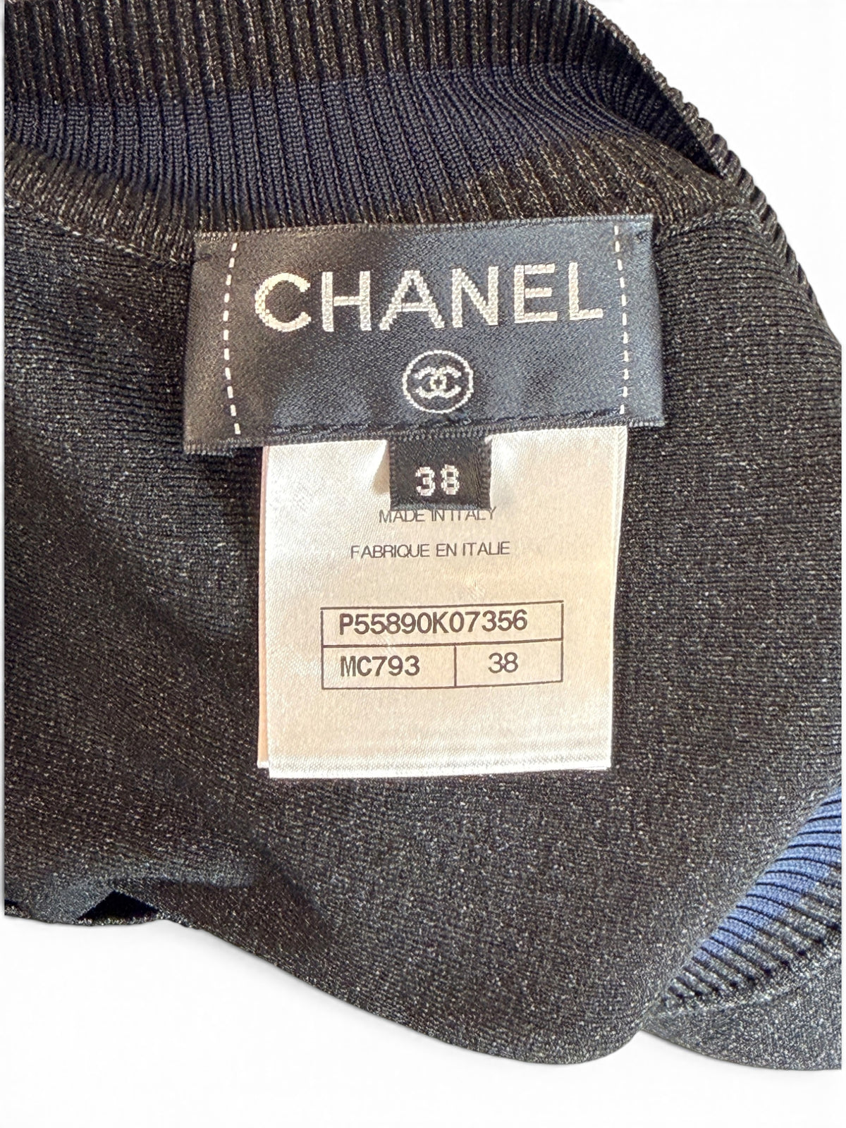 Chanel Grey Sleeveless Rib Knit Top Size 10