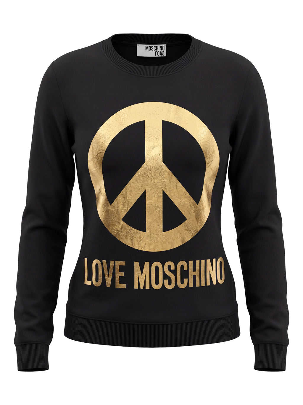 Love Moschino Black & Gold Peace Logo Sweatshirt Size L