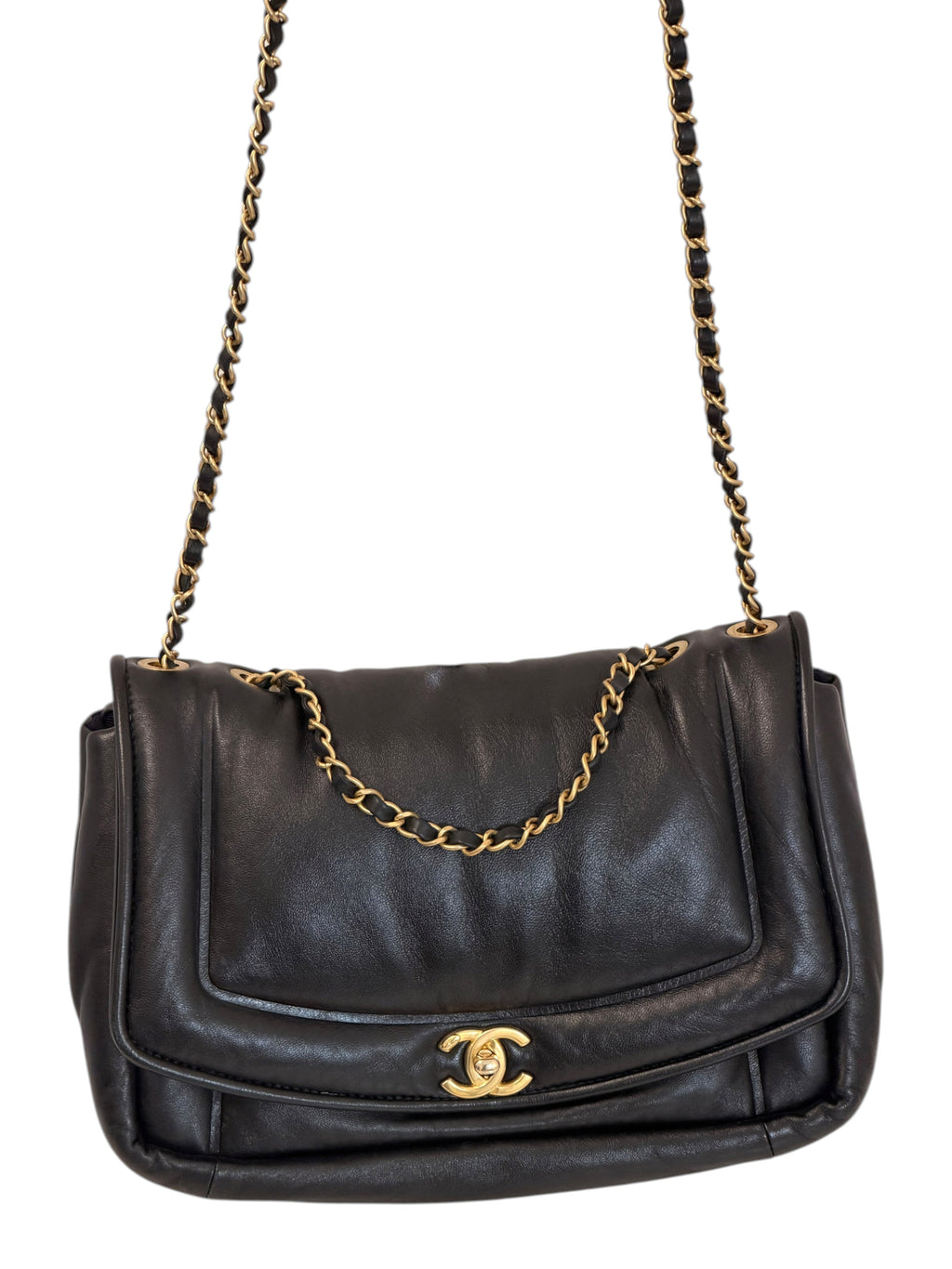 Chanel Black Lambskin Medium Simply Flap Bag