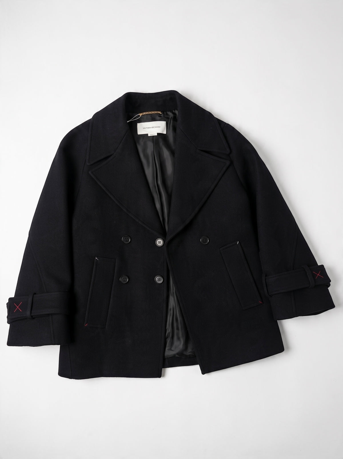 Victoria Beckham Pea Coat Black 6