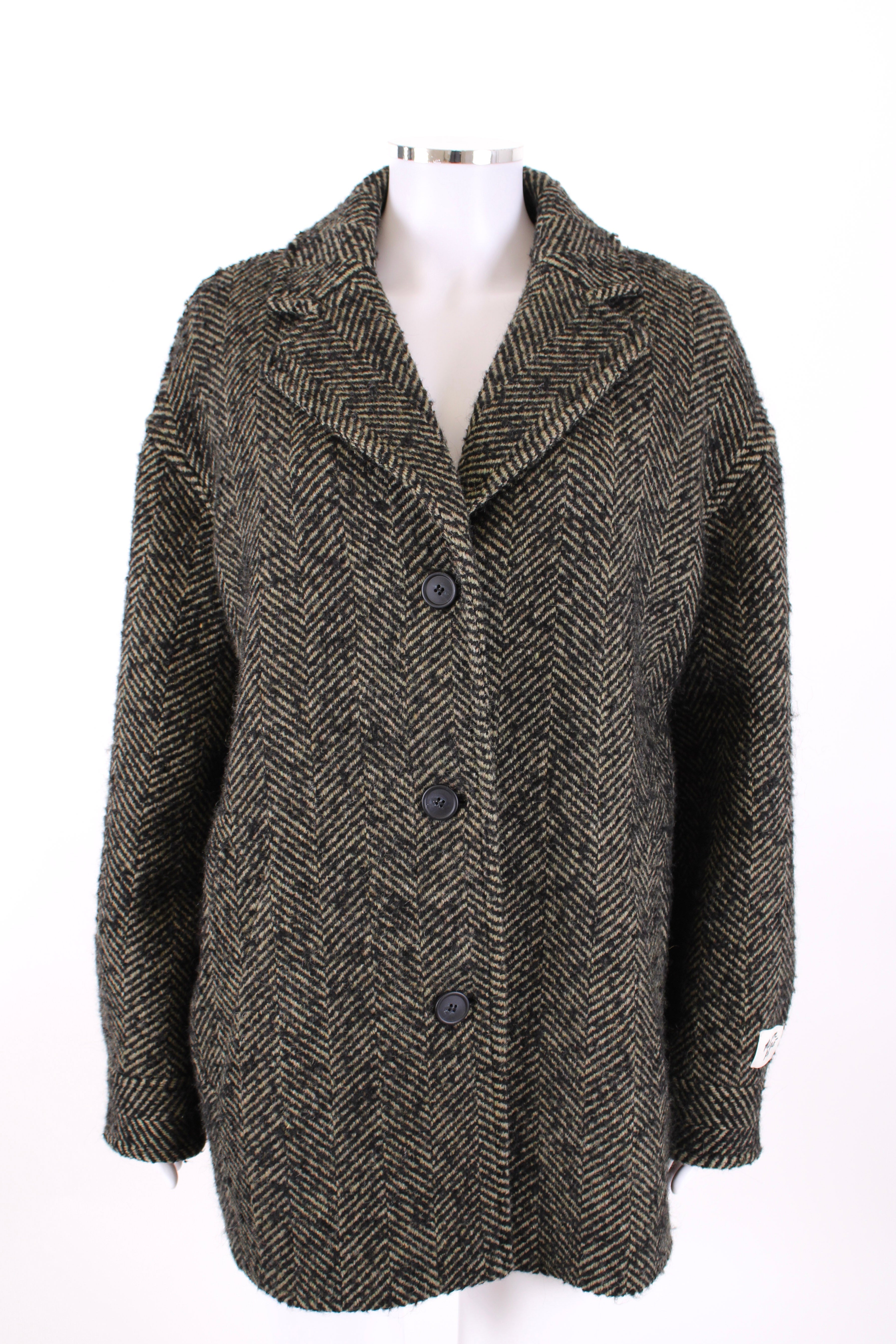 Maison Kitsune Herringbone Jacket Khaki/ Black 10