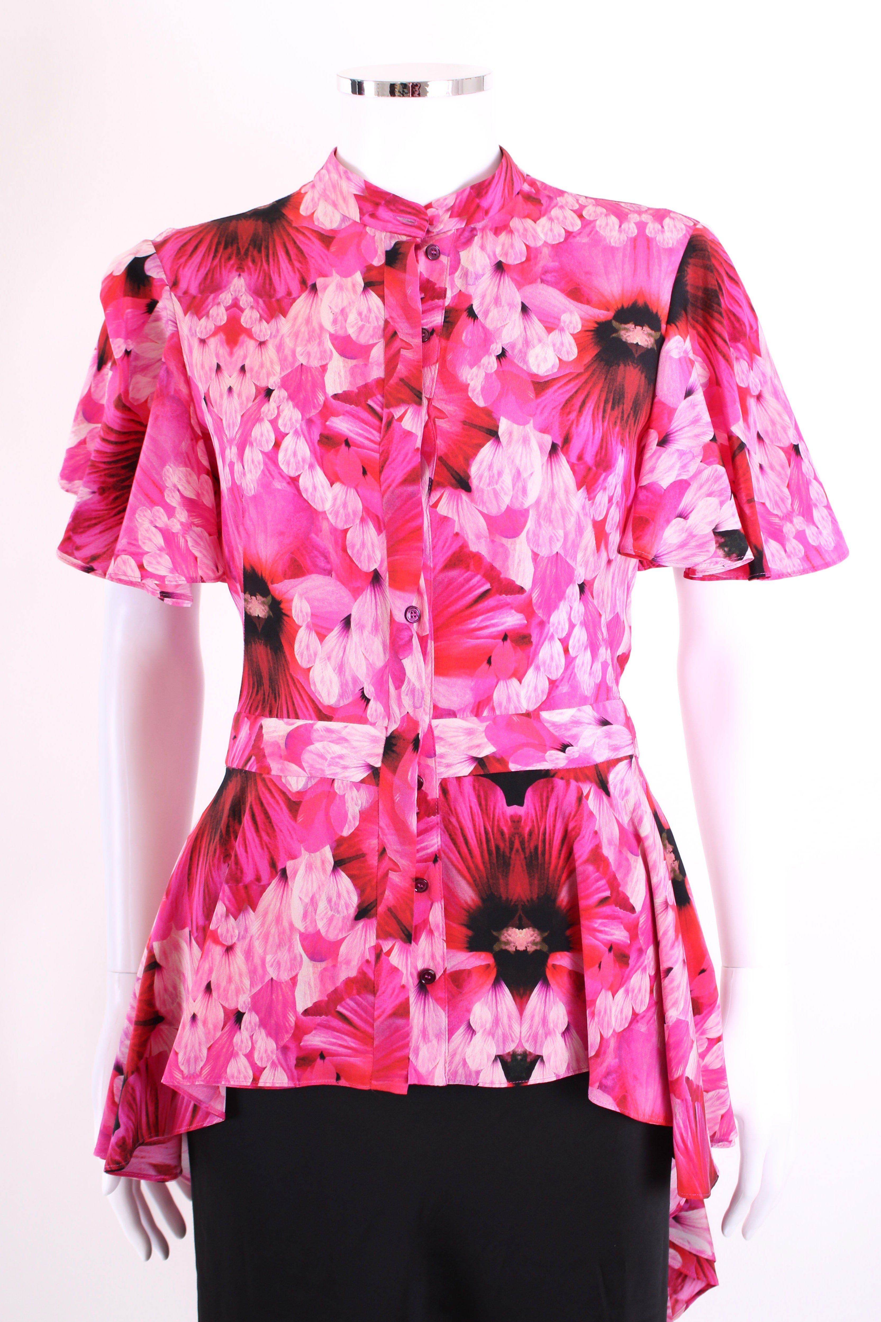 Alexander McQueen S/S Floral Blouse Pink S