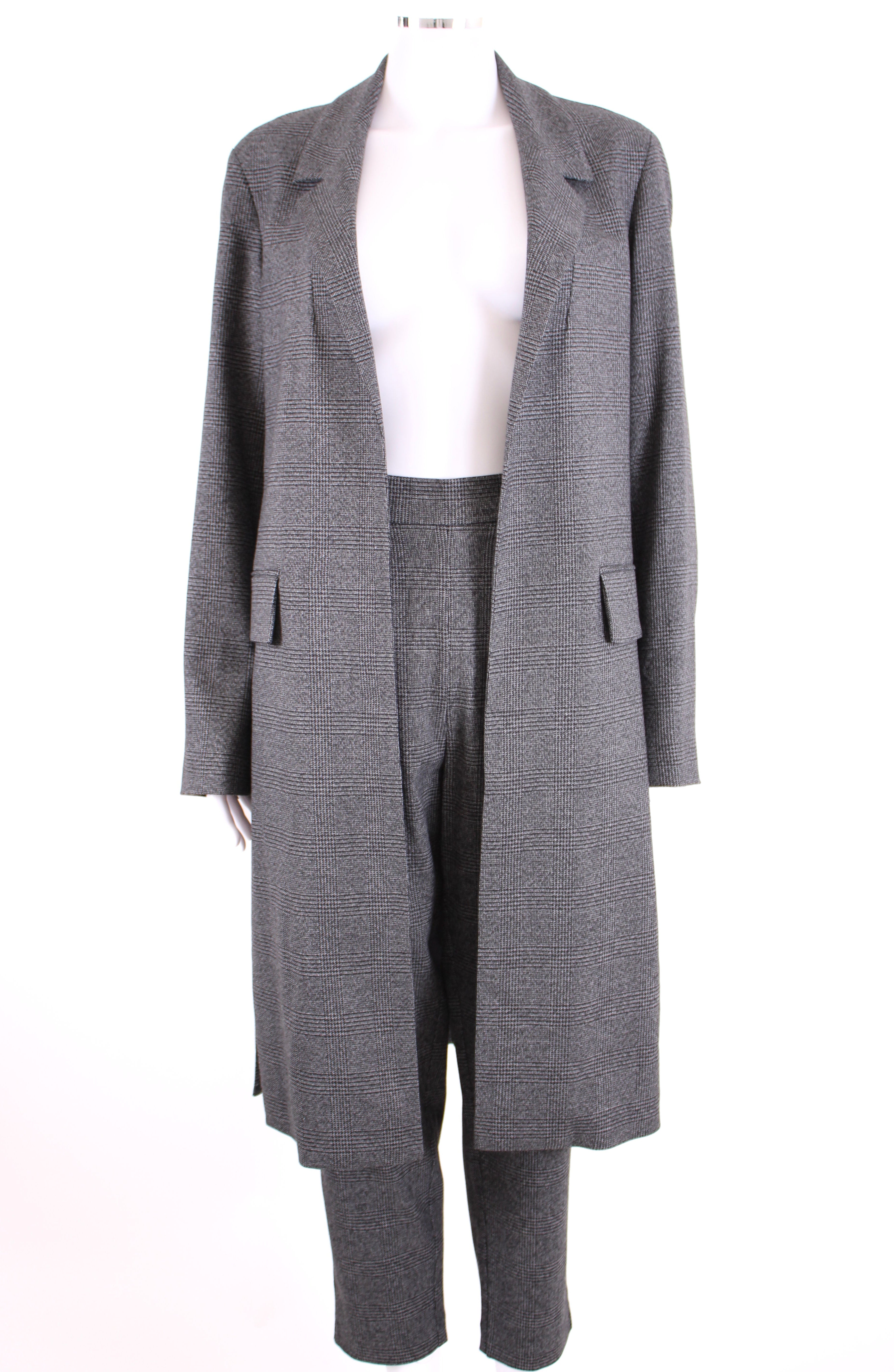 All Saints Long Check Coat/ Trouser Co-Ord Grey/ Black 10