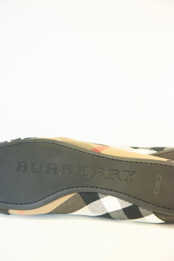 Burberry Check Ballet Flat Shoes Beige/ Black 41