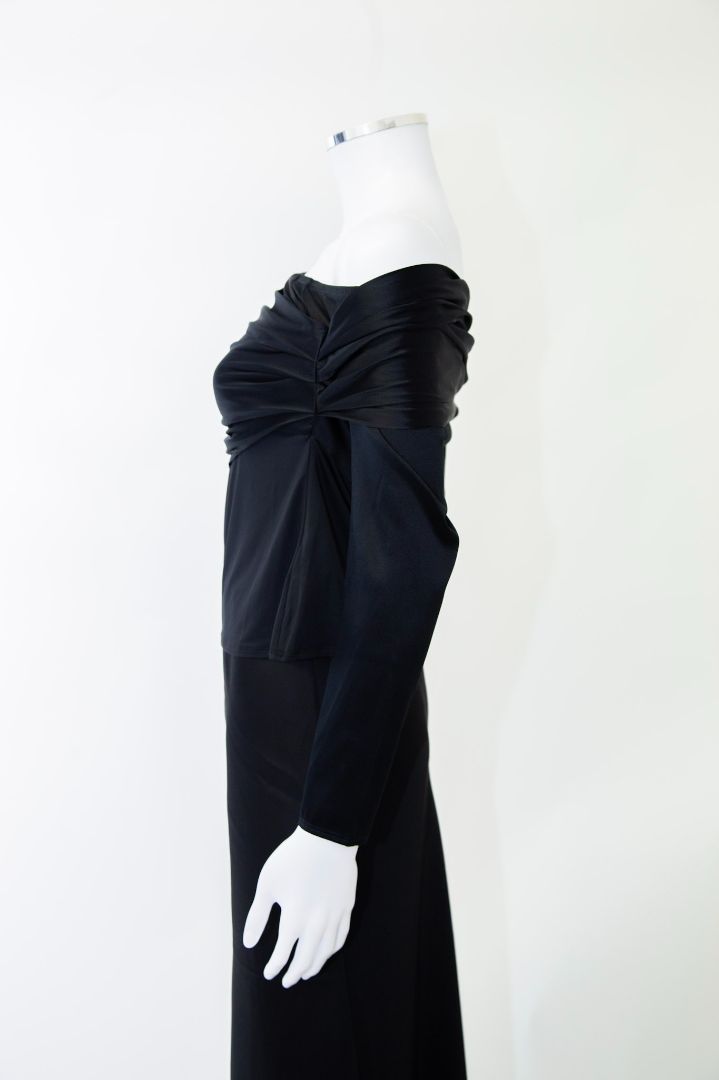 L'agence L/S Draped Blouse Black M