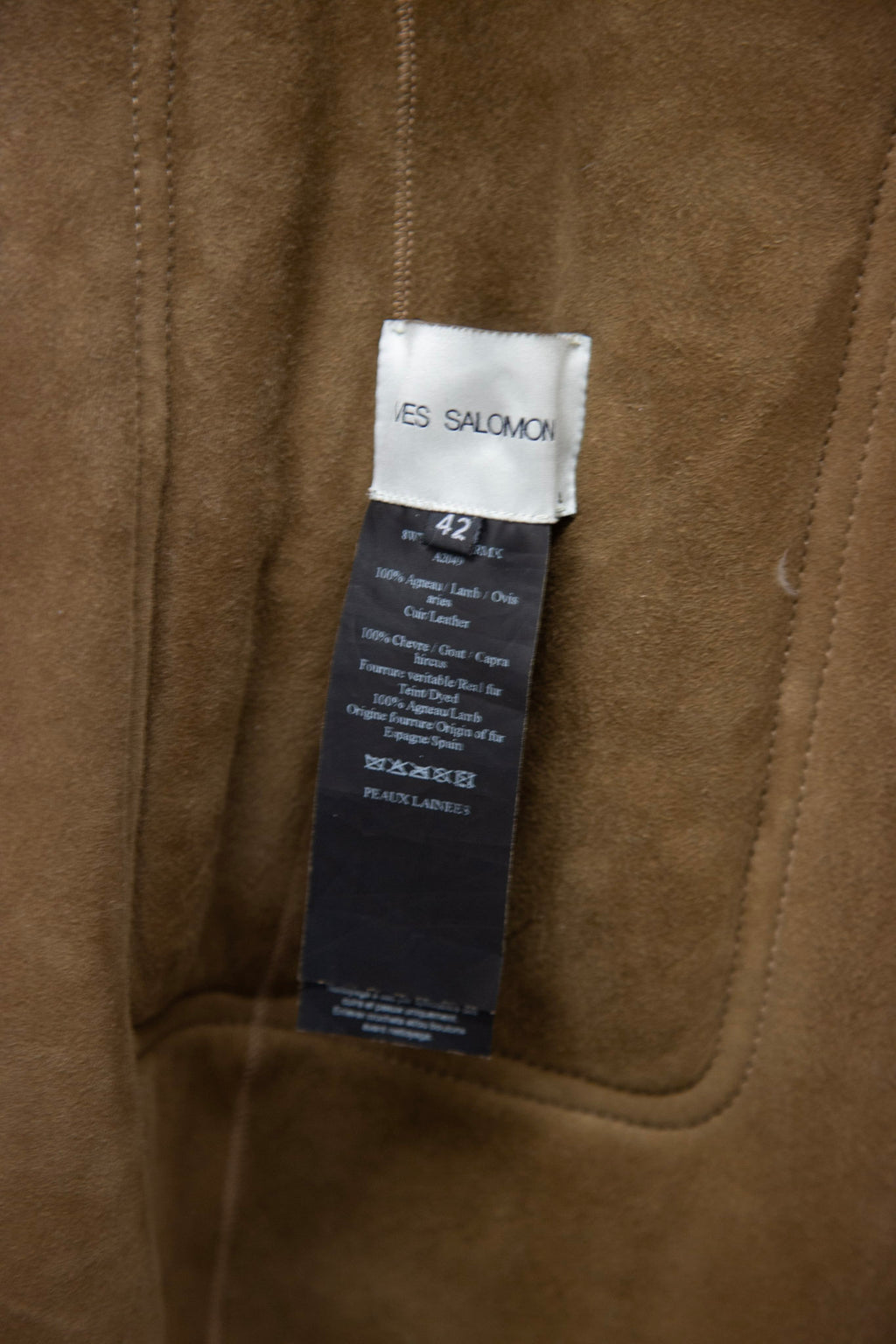 Yves Salomon Shearling Coat Camel UK14/ IT42