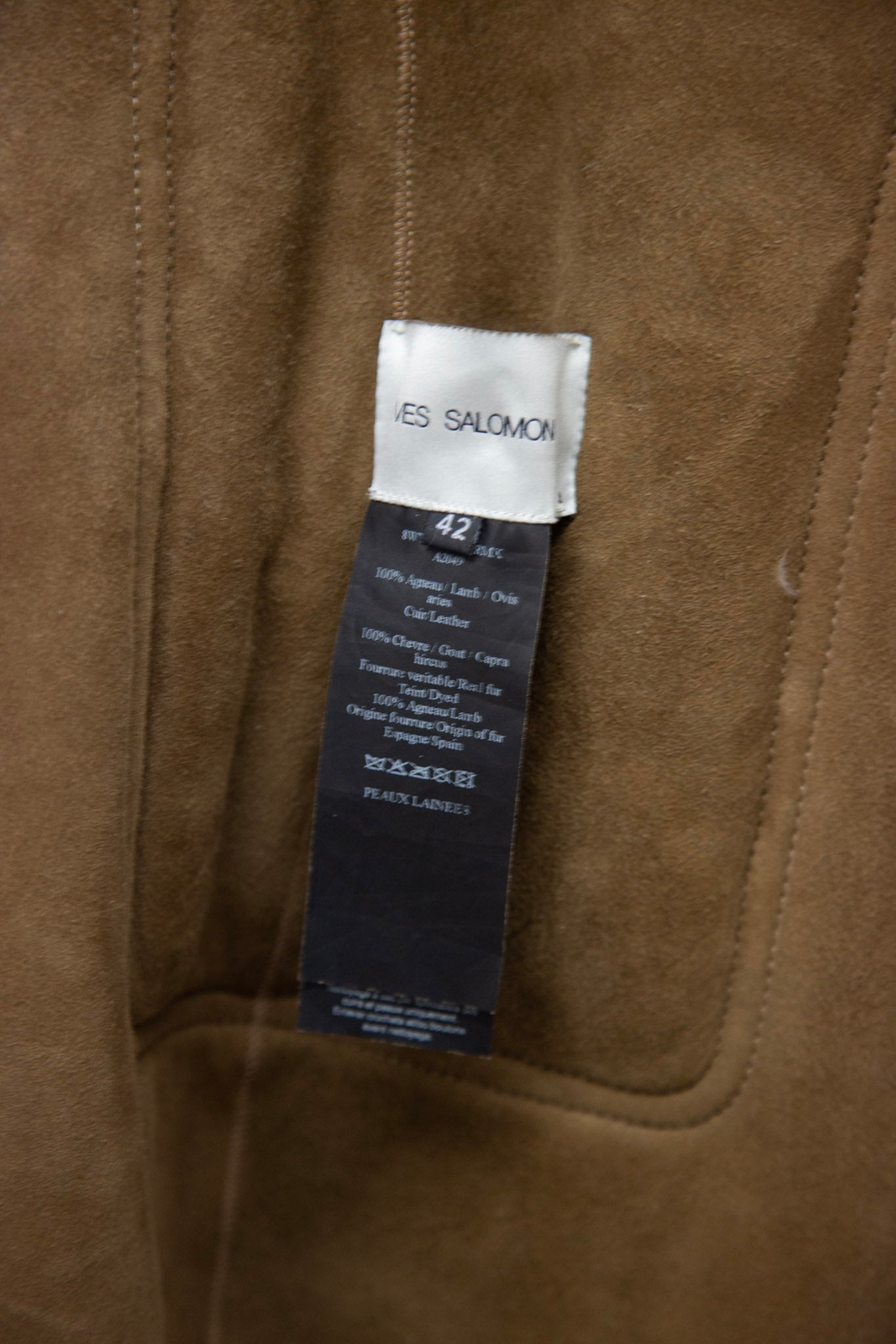 Yves Salomon Shearling Coat Camel UK14/ IT42