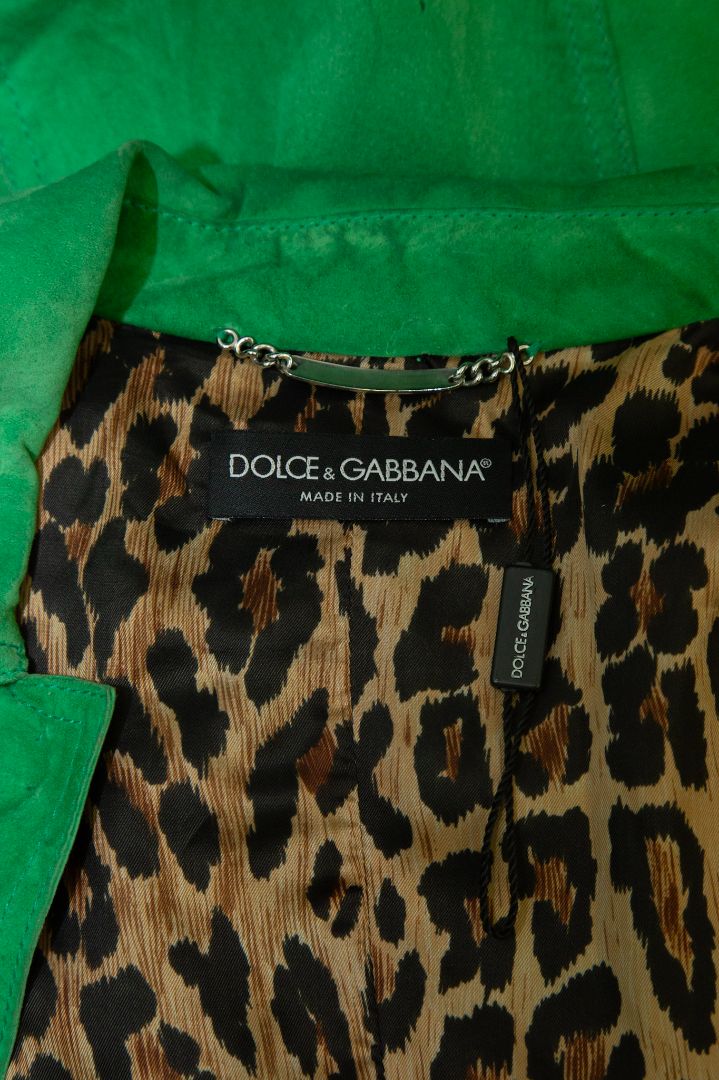 Dolce & Gabbana Suede Coat Green S
