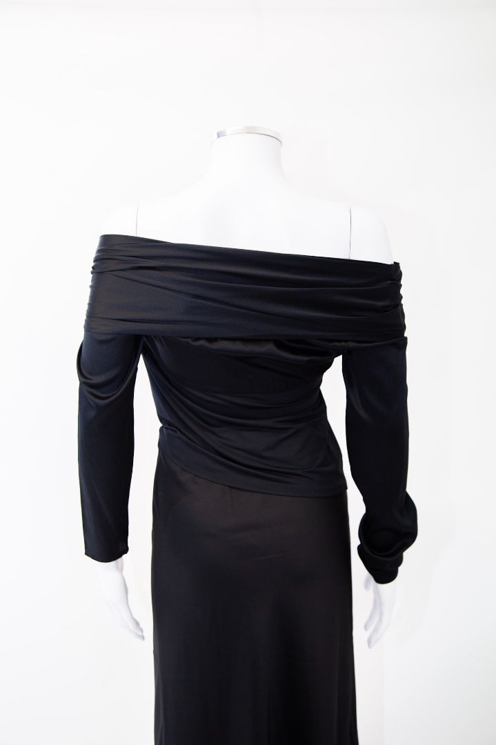 L'agence L/S Draped Blouse Black M