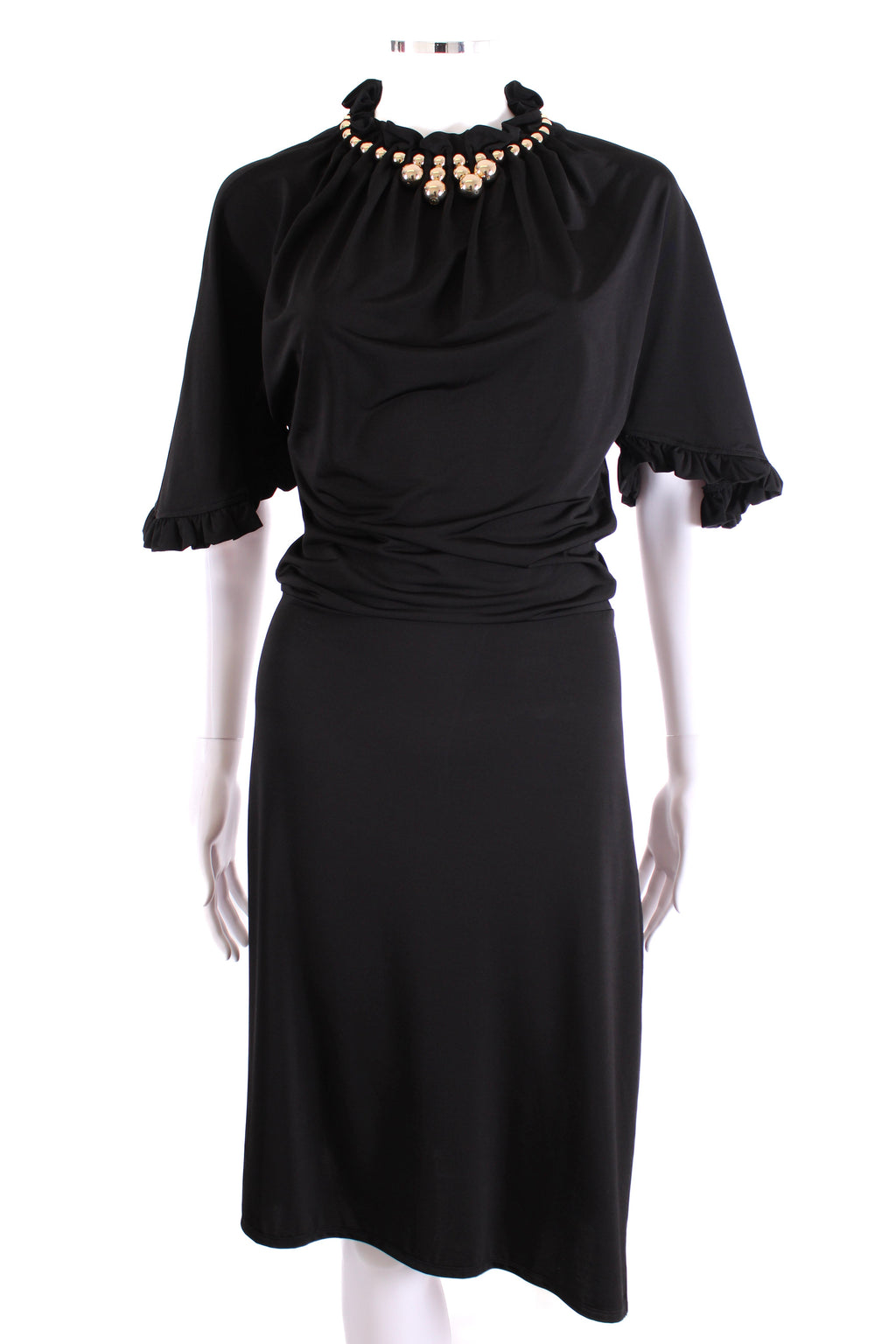 Rabanne Gold Bead Embellished Dress Black 10