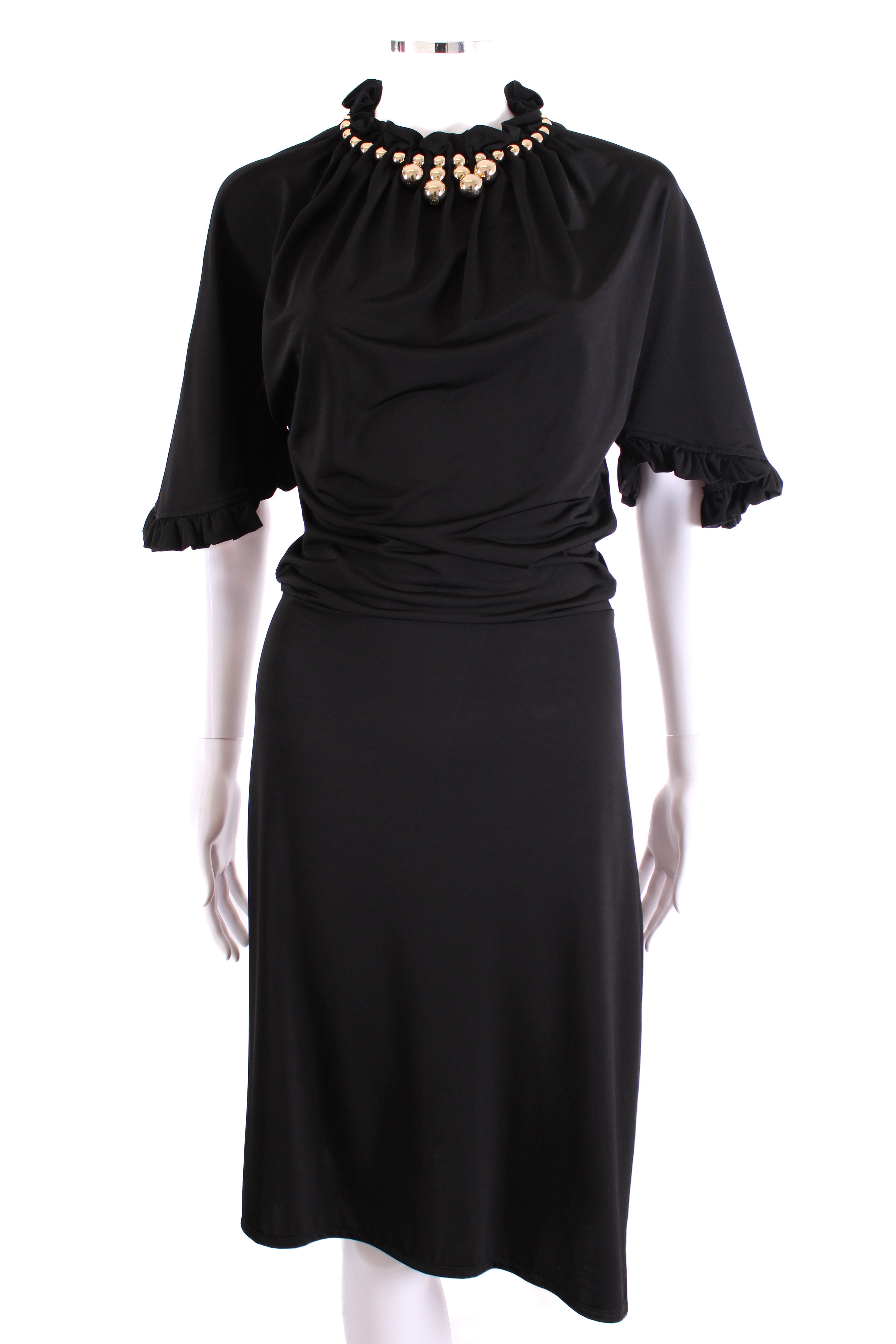 Rabanne Gold Bead Embellished Dress Black 10