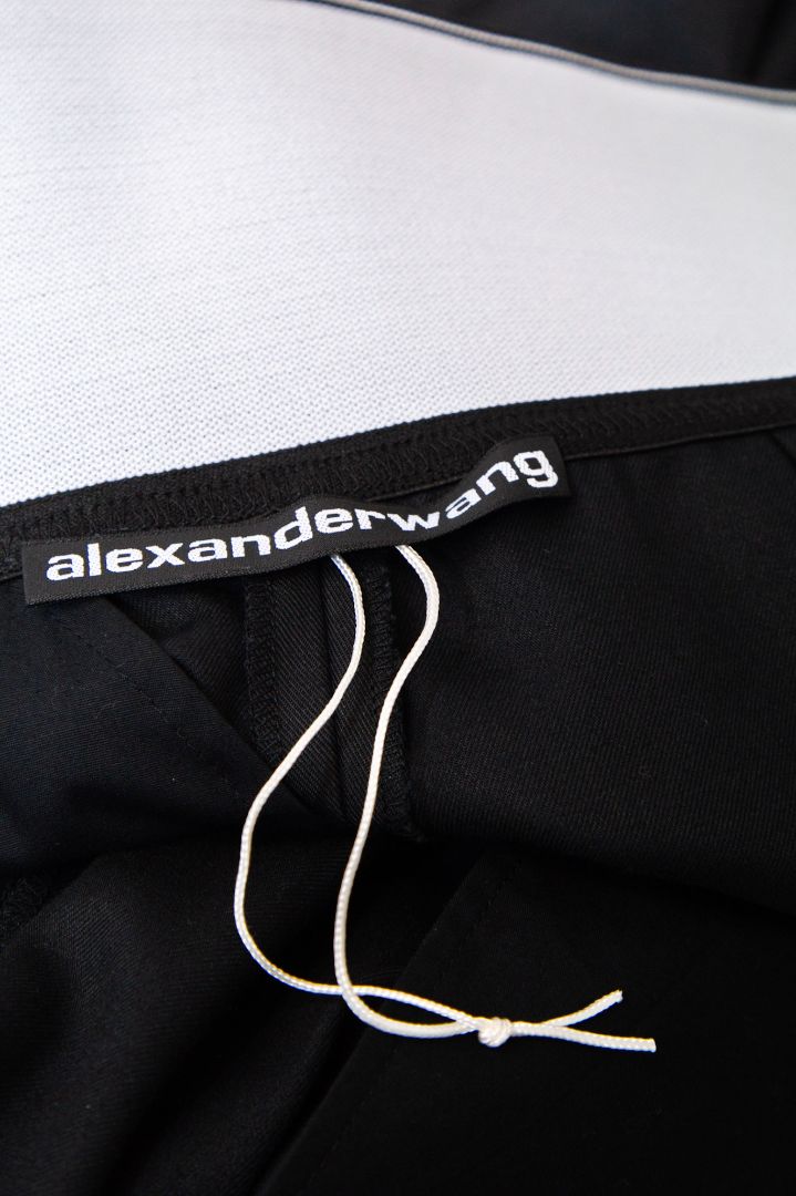 Alexander Wang Logo High Waisted Shorts Black/ White 8