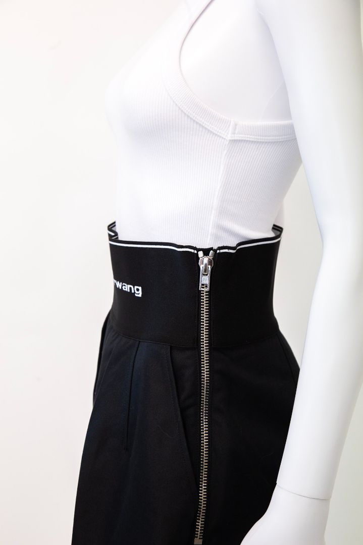 Alexander Wang Logo High Waisted Shorts Black/ White 8