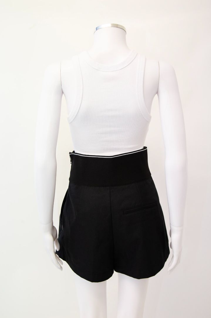 Alexander Wang Logo High Waisted Shorts Black/ White 8