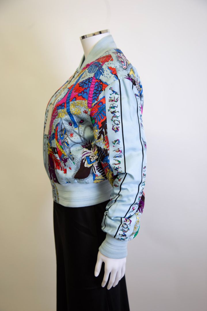 Emilio Pucci Print Bomber Jacket Blue/ Multi Coloured S
