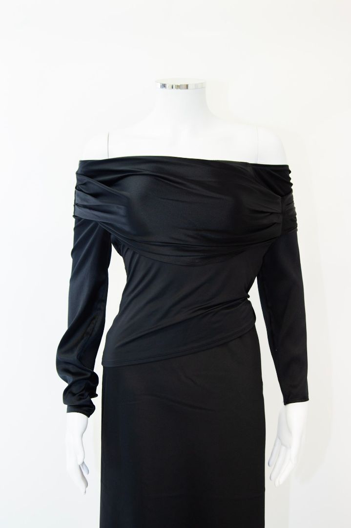 L'agence L/S Draped Blouse Black M