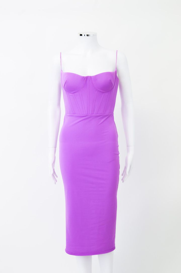 Alex Perry S/S Corset MidiDress Lilac 10