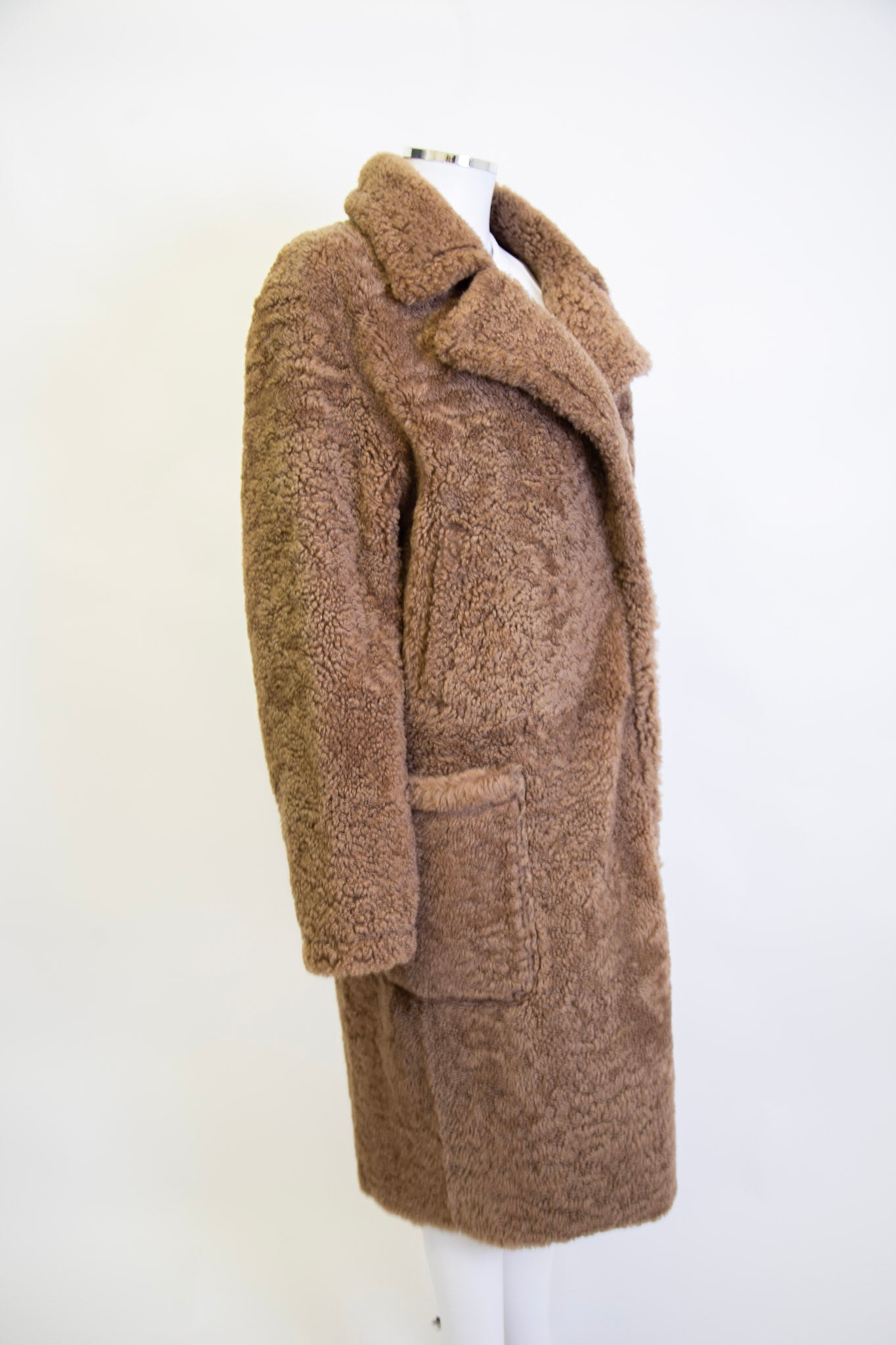 Yves Salomon Shearling Coat Camel UK14/ IT42