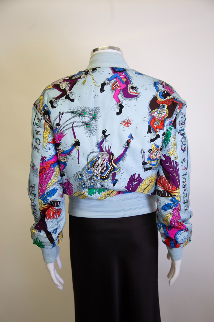 Emilio Pucci Print Bomber Jacket Blue/ Multi Coloured S