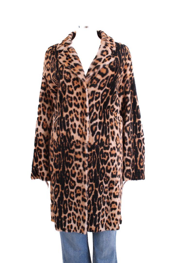 Yves Salomon Lambskin Shearling Coat Leopard Print 8