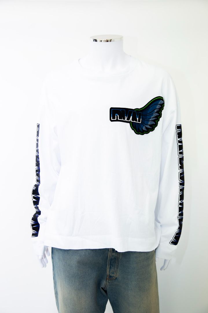 Dries Van Noten L/S Printed Sleeve Top White M
