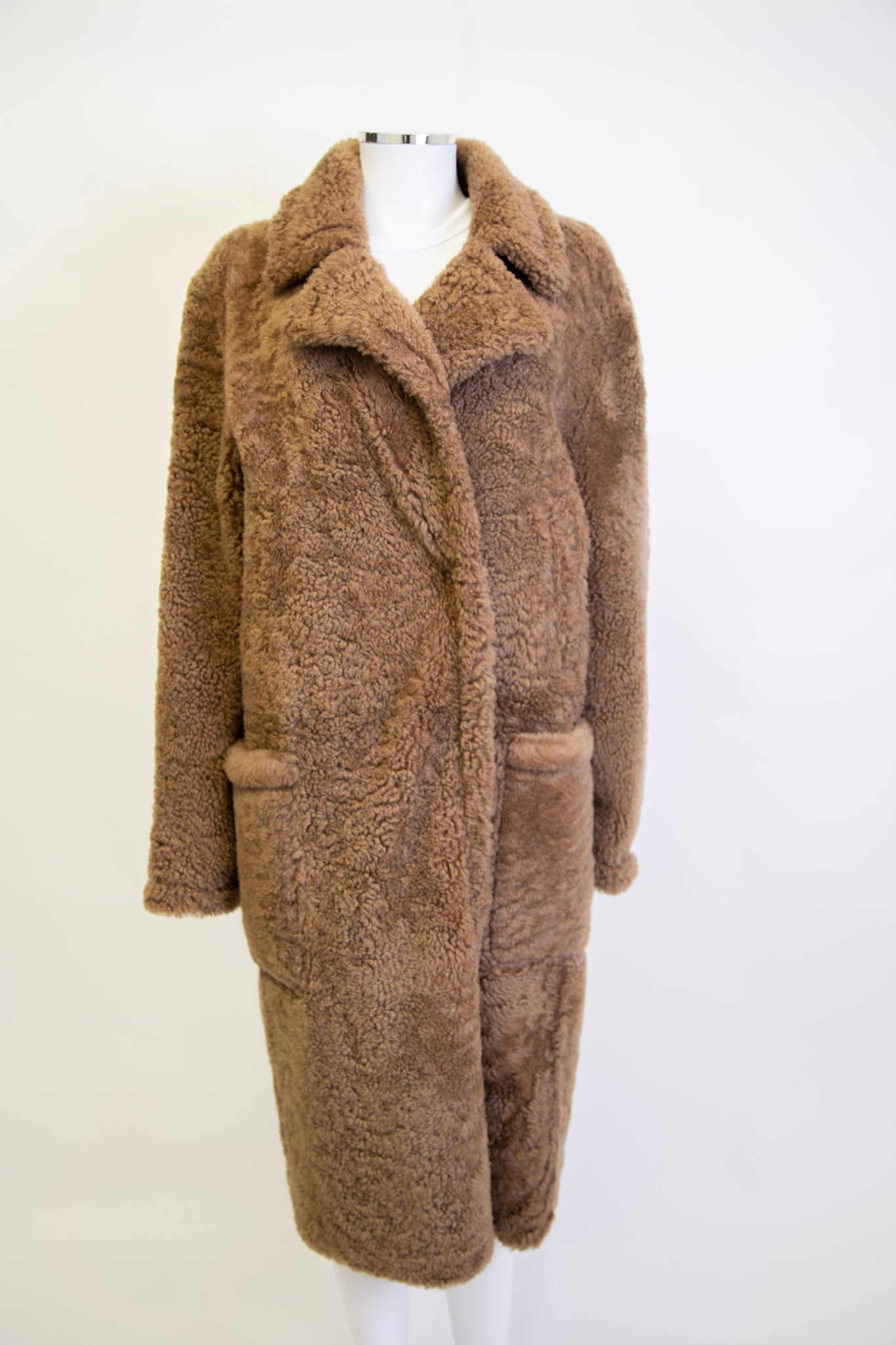 Yves Salomon Shearling Coat Camel UK14/ IT42