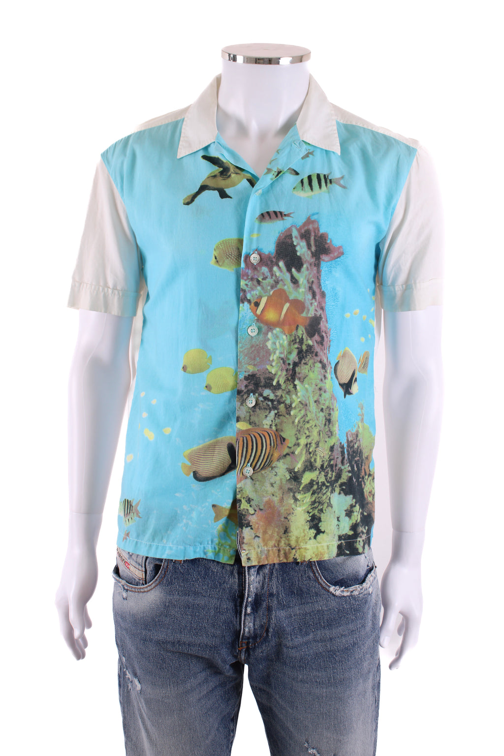 Dolce & Gabbana Vintage 2000s Underwater Fish Print Blue M