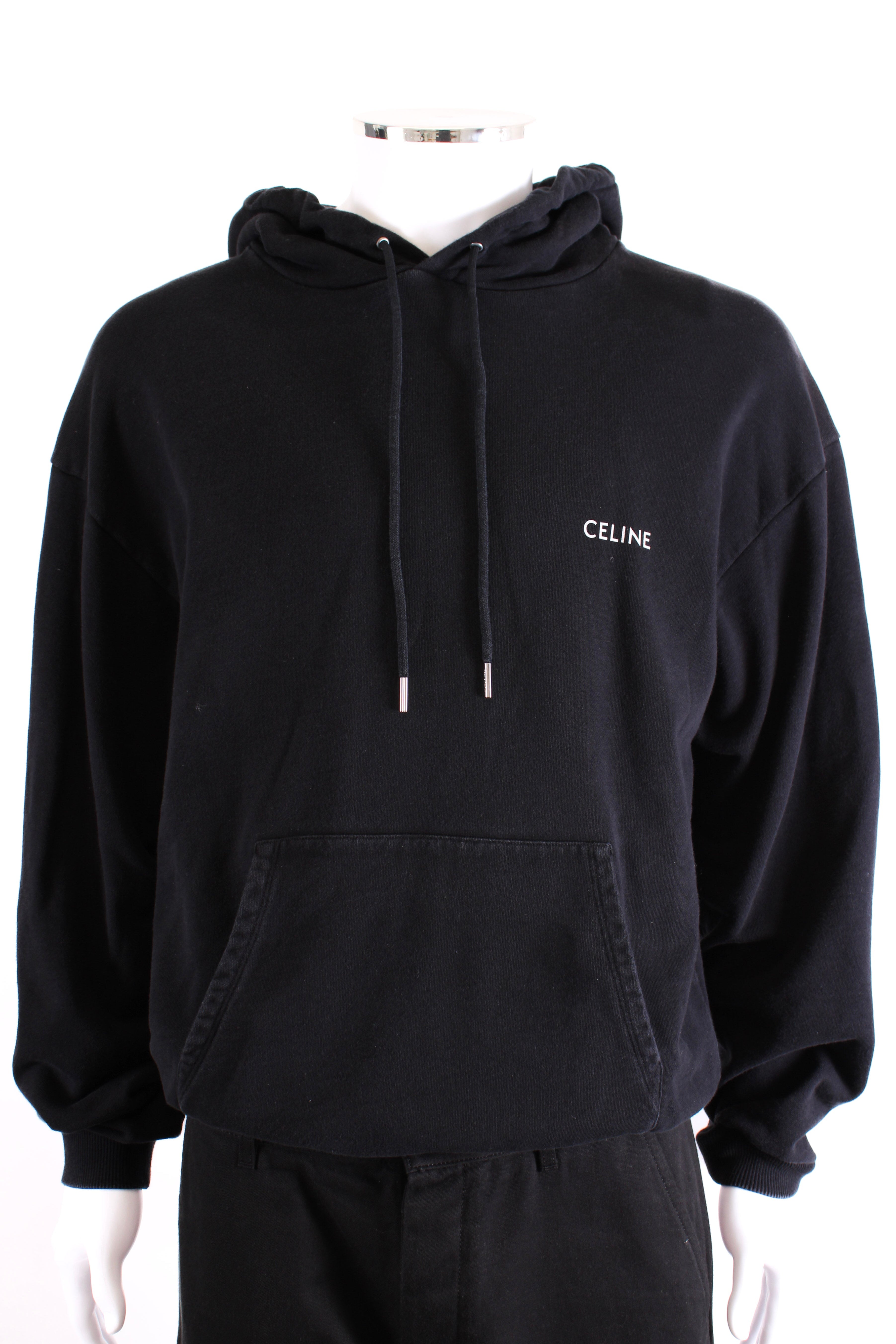 Celine Logo Hoodie Black L