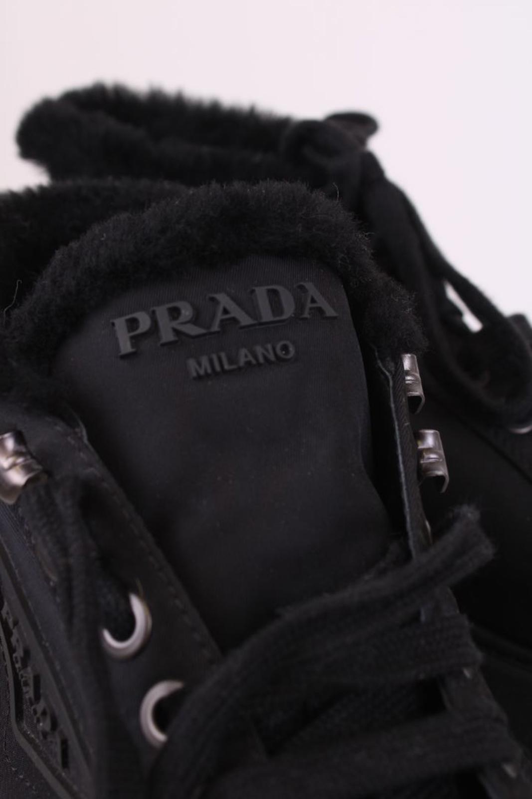 Prada Shearling Lined Trainers Black 40