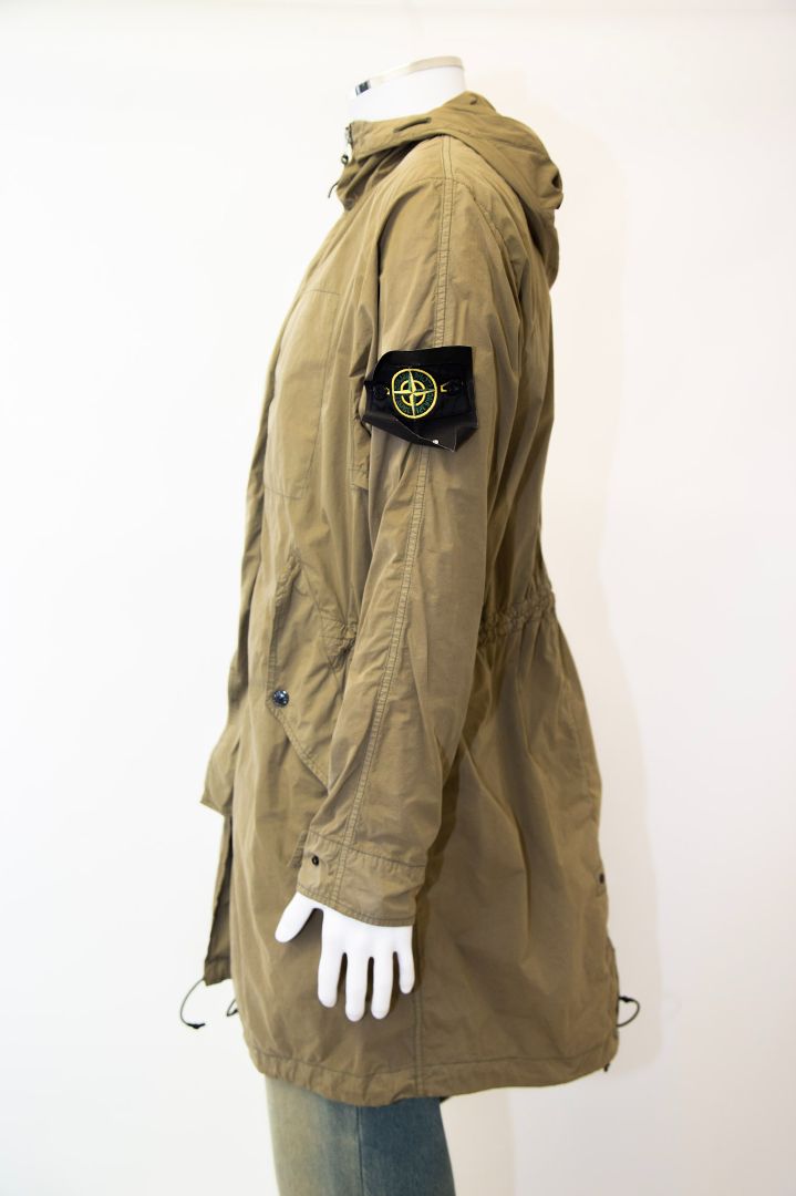 Stone Island Hooded Parka Coat Khaki L