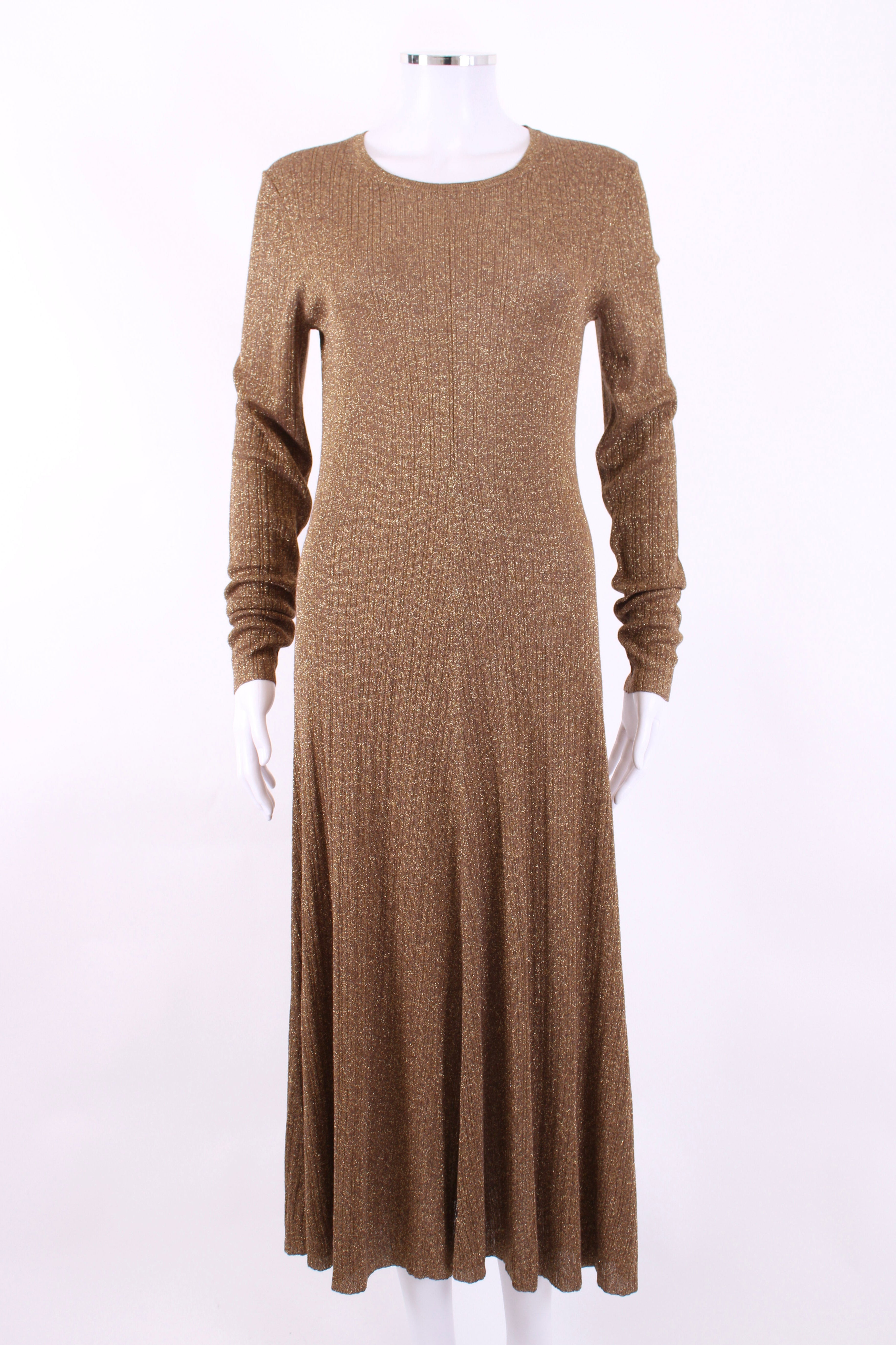Joseph Gold Lurex Knit Dress Gold M