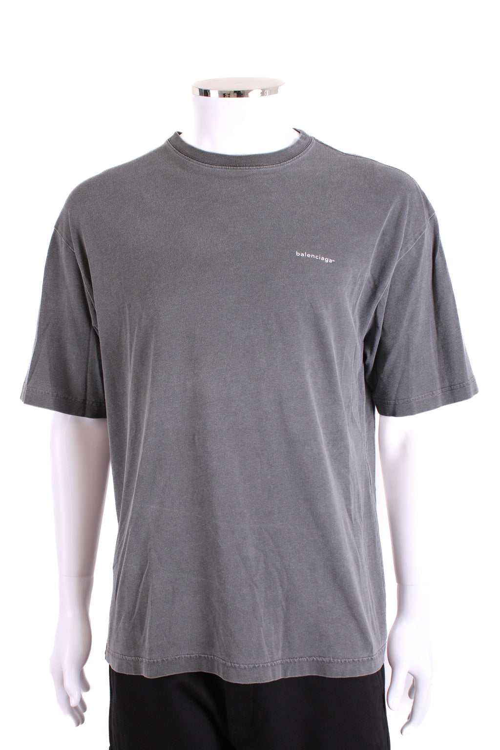 Balenciaga Logo T-shirt Washed Grey XS