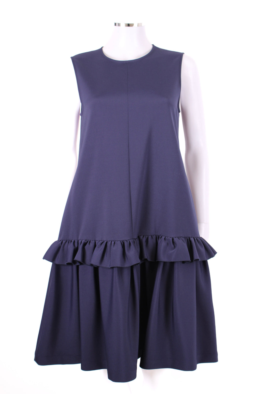 VVB Victoria Beckham S/S Ruffle Dress Navy 8