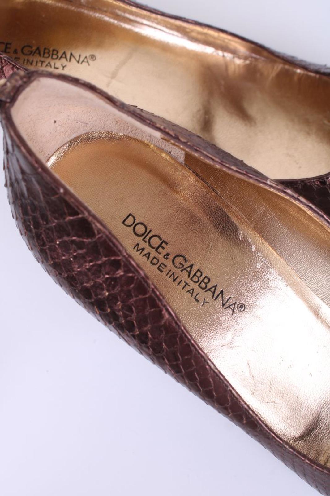 Dolce & Gabbana Python pointed toe kitten heels Bronze Python 38.5