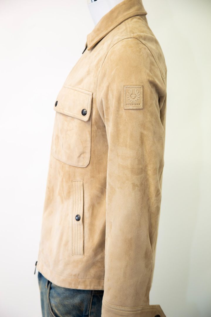 Belstaff Suede Leather Jacket Beige S
