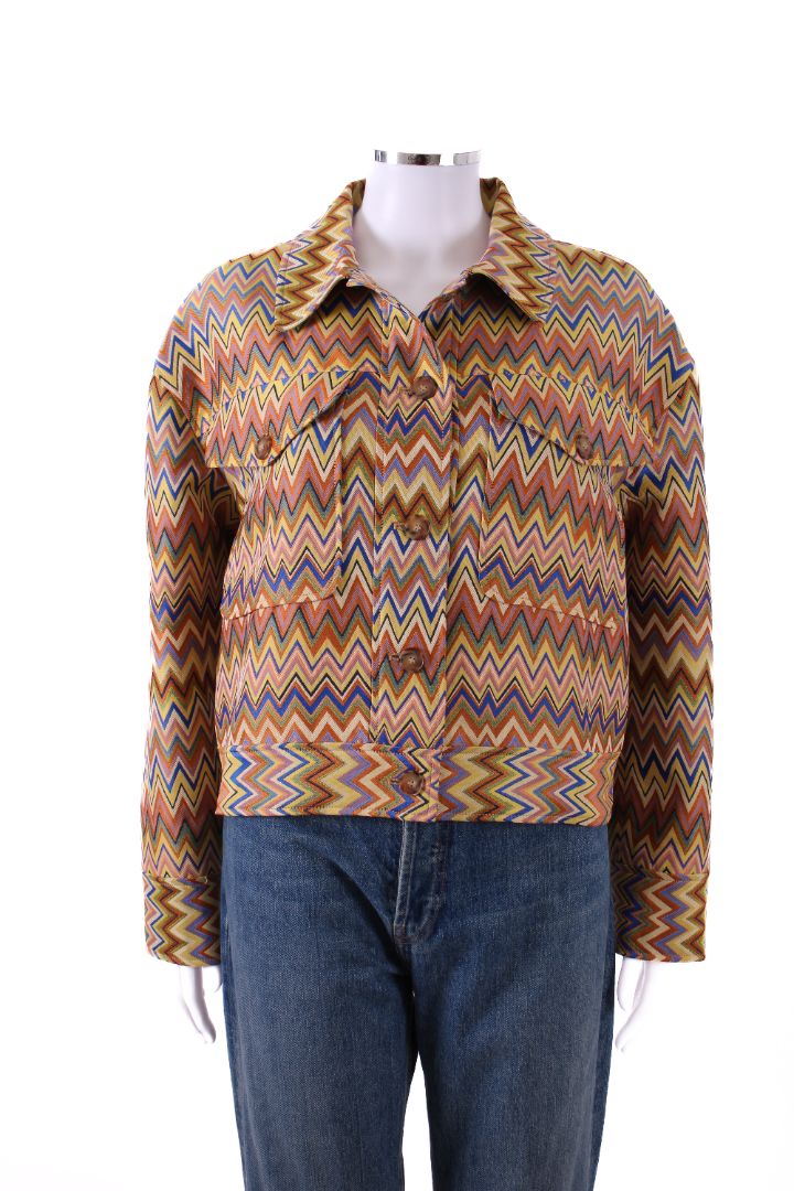 Sezane Zig Zag Jacket Yellow/ Blue 8