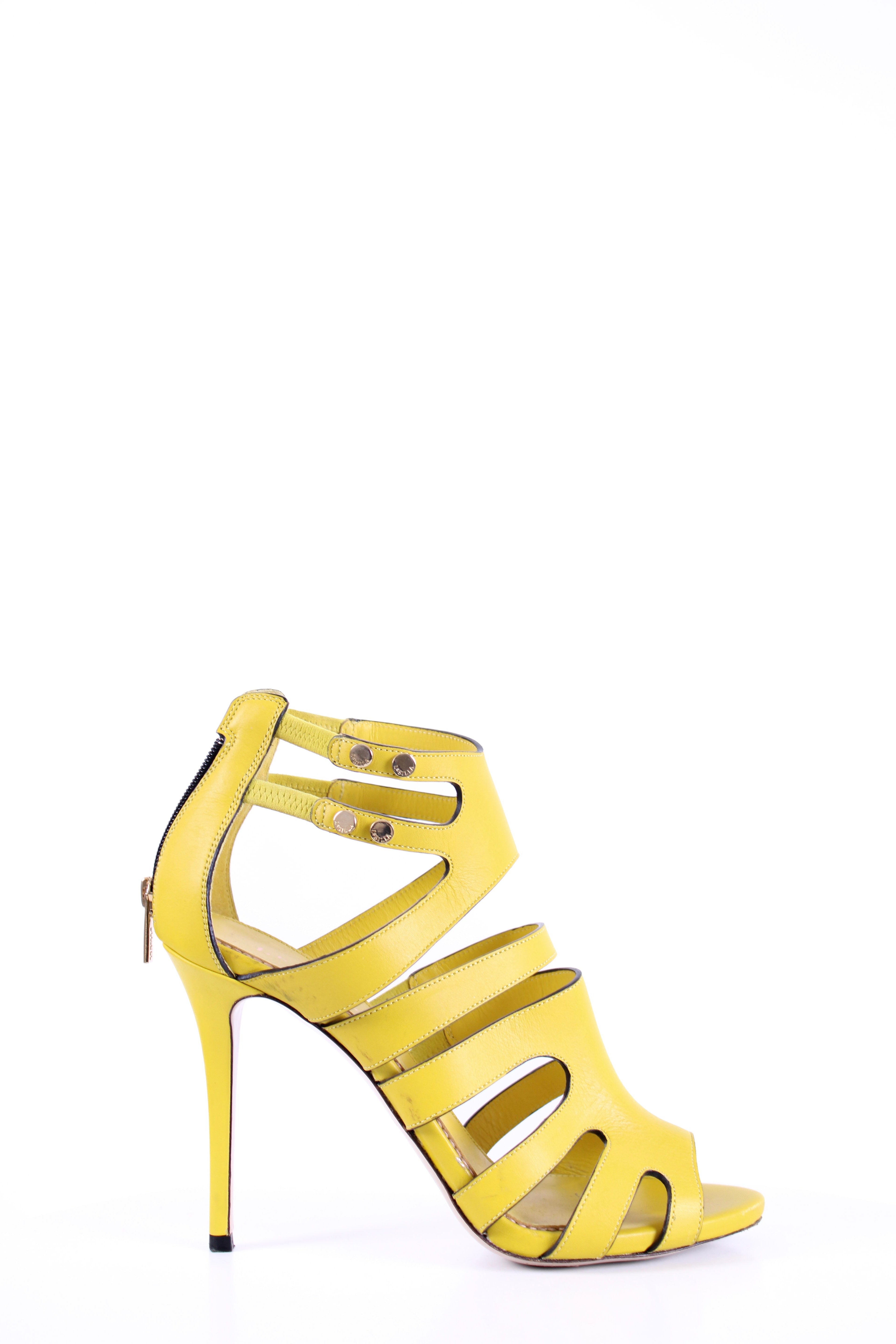 Le Silla Strappy ankle high heels Yellow 38