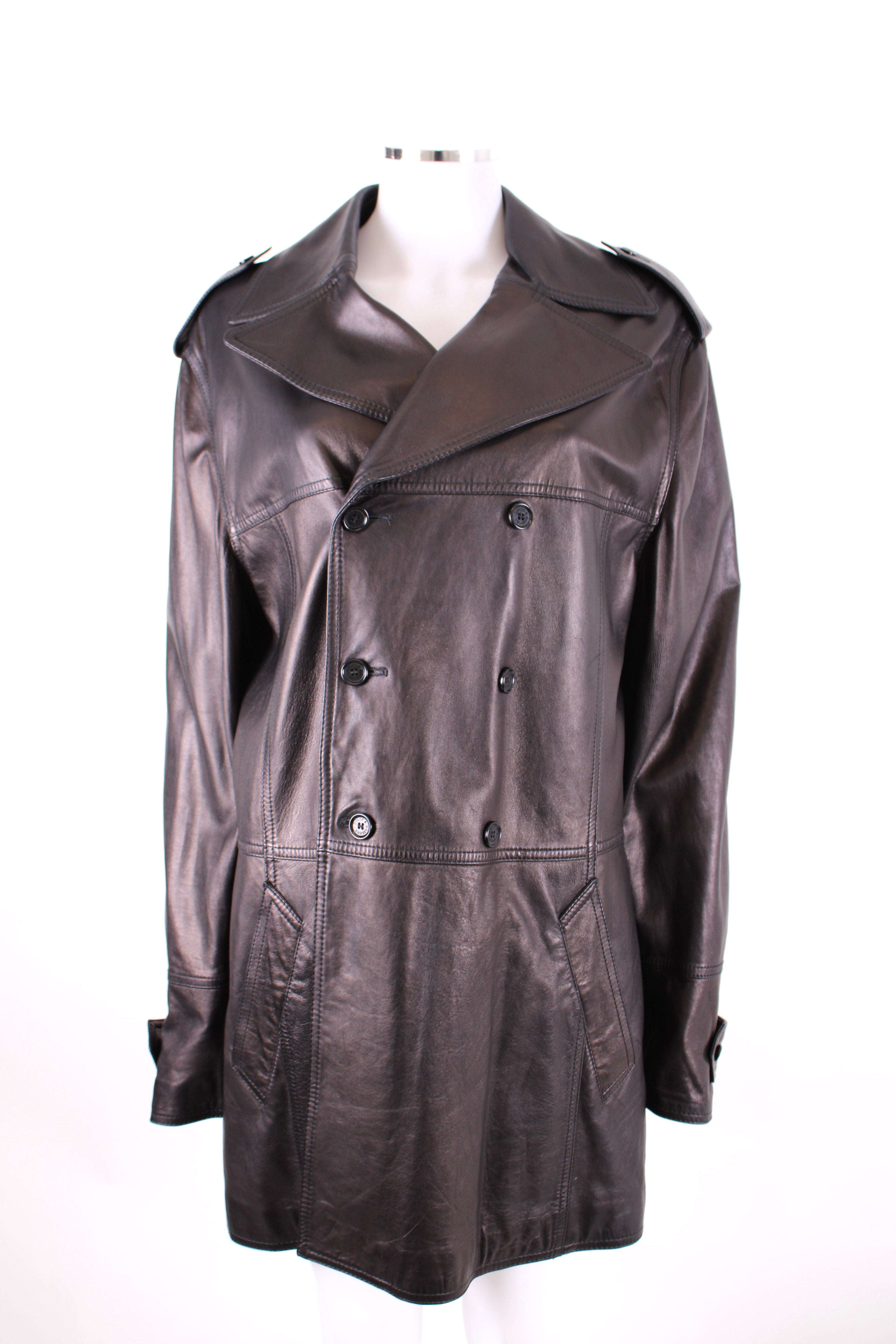 Dolce & Gabbana Leather Zebra Lining Coat Black M