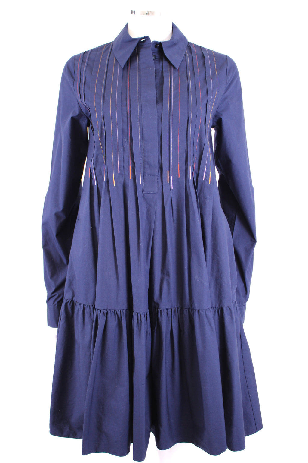 Roksanda L/S Shirt Tunic Dress Navy 6