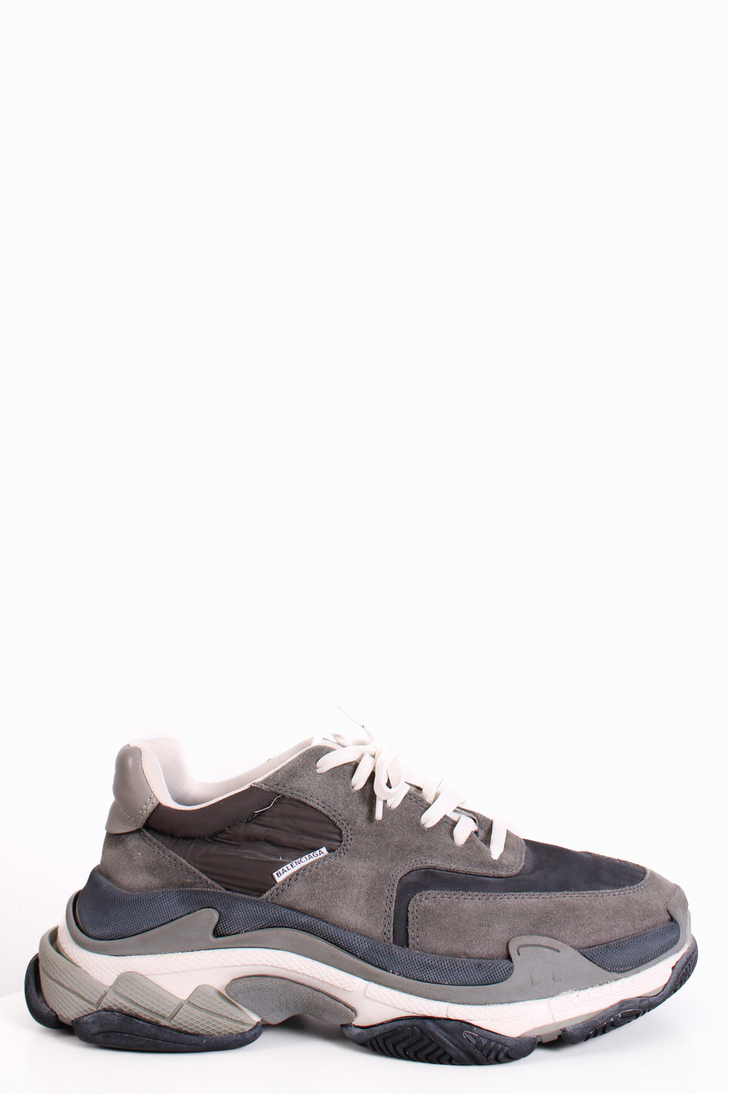 Balenciaga Triple S Suede Trainers Grey/ White 41