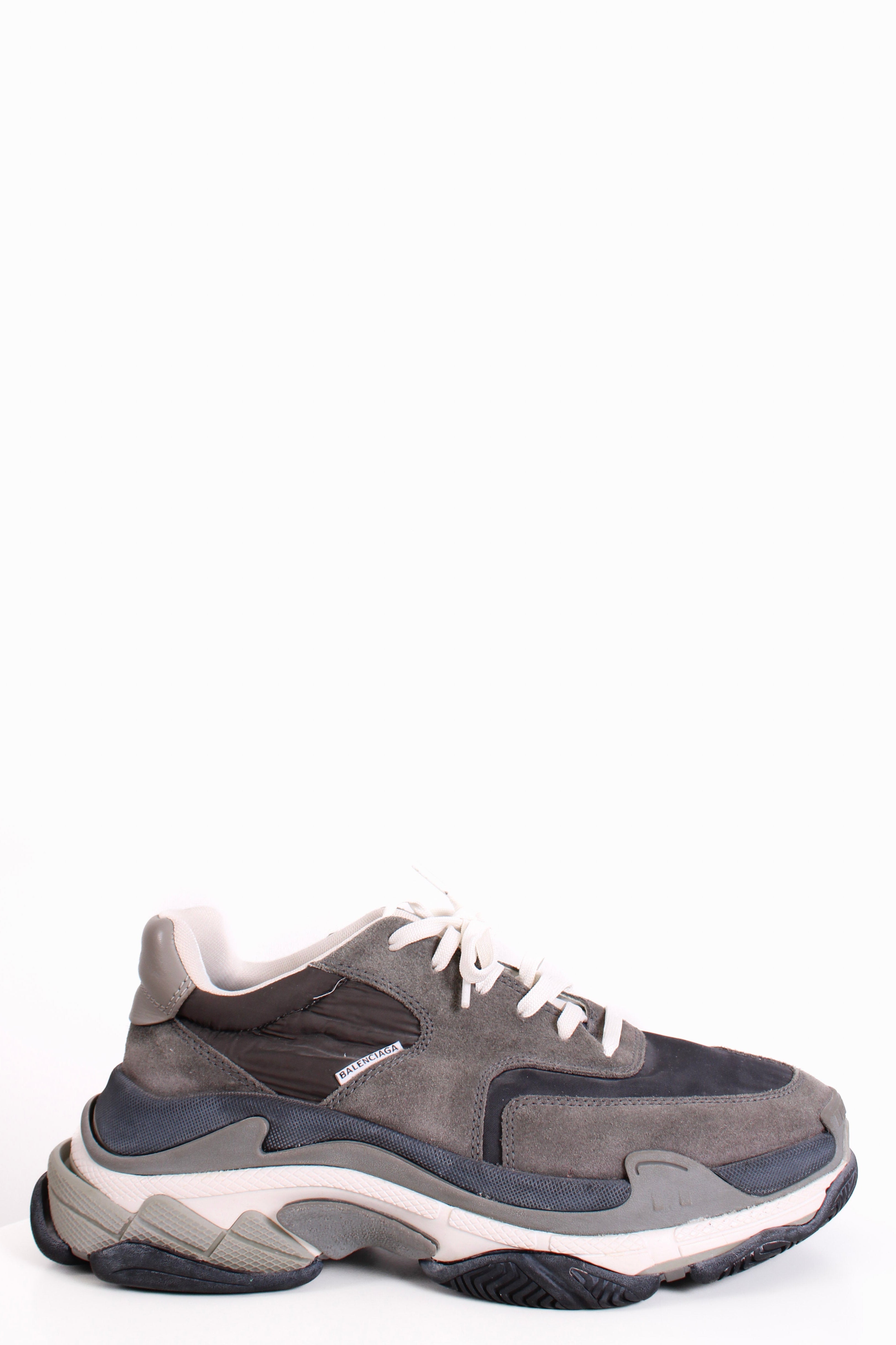Balenciaga Triple S Suede Trainers Grey/ White 41