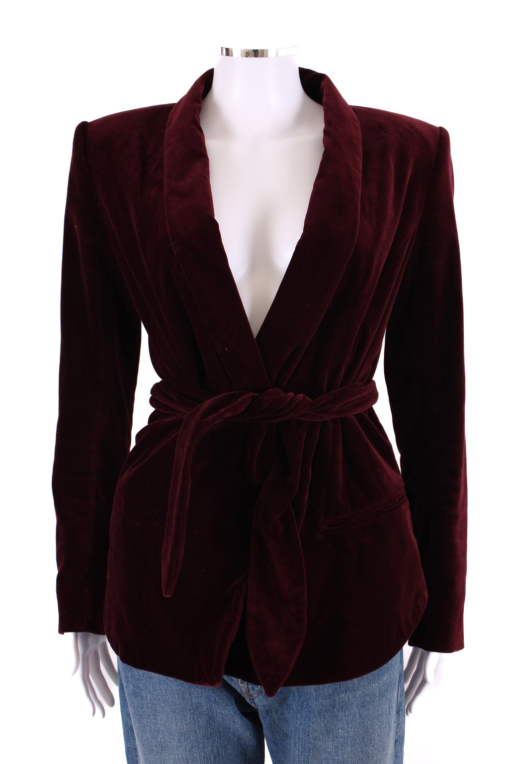 Balmian Velvet Blazer Burgundy 10