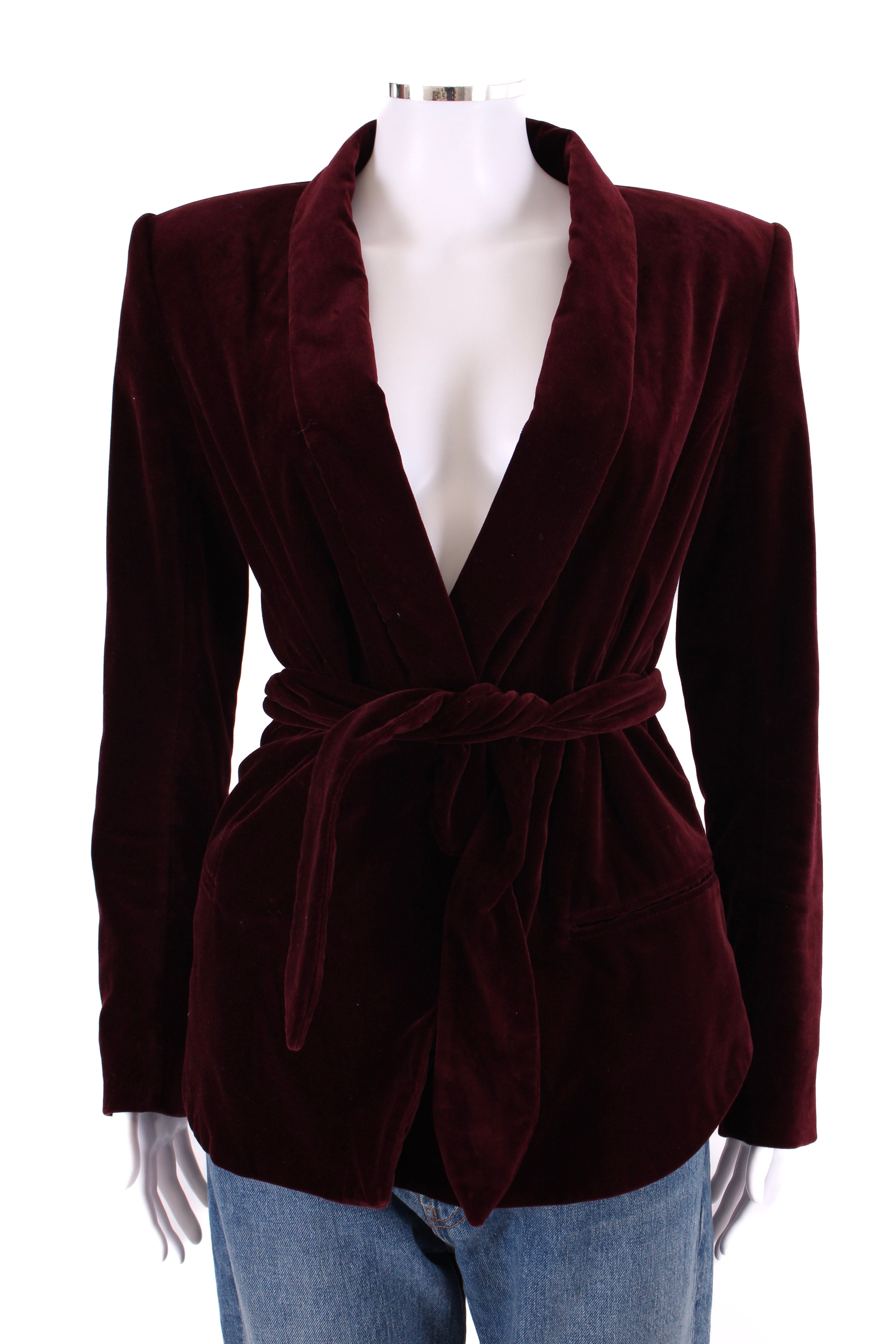 Balmian Velvet Blazer Burgundy 10