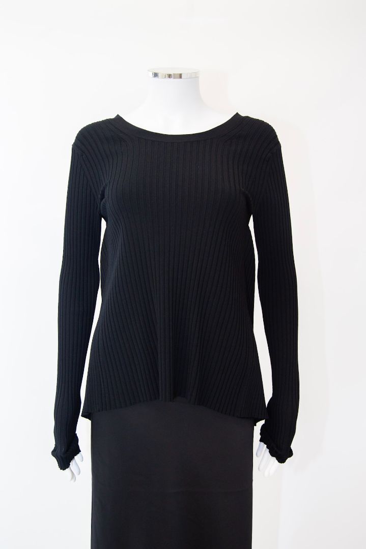 Helmut Lang L/S Ribbed Backless Top Black S