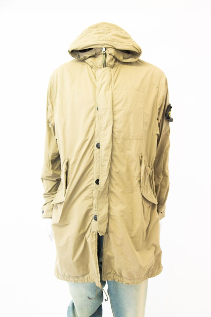 Stone Island Hooded Parka Coat Khaki L