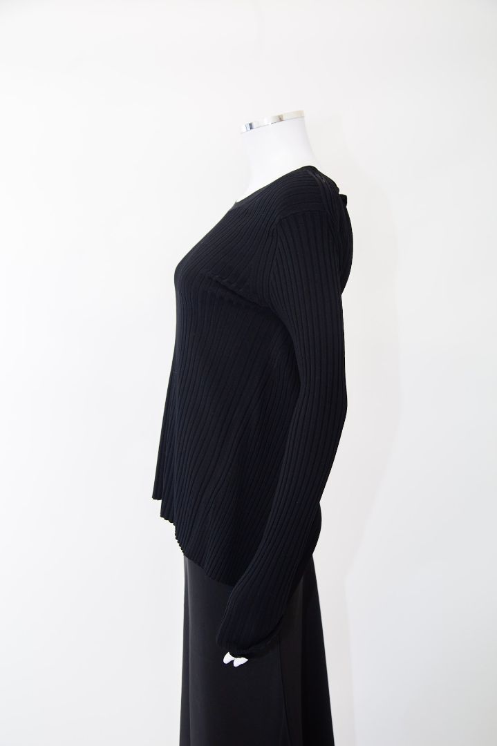 Helmut Lang L/S Ribbed Backless Top Black S