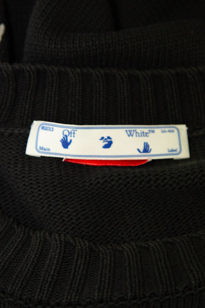 Off White L/S Logo Back Jumper Black/ Grey XL