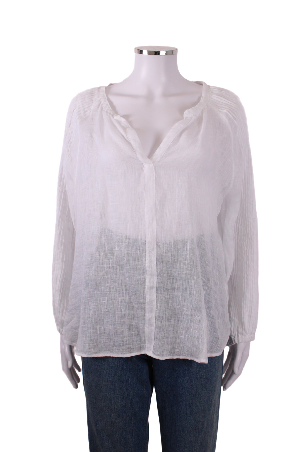 White Label L/S Linen Blouse White 16